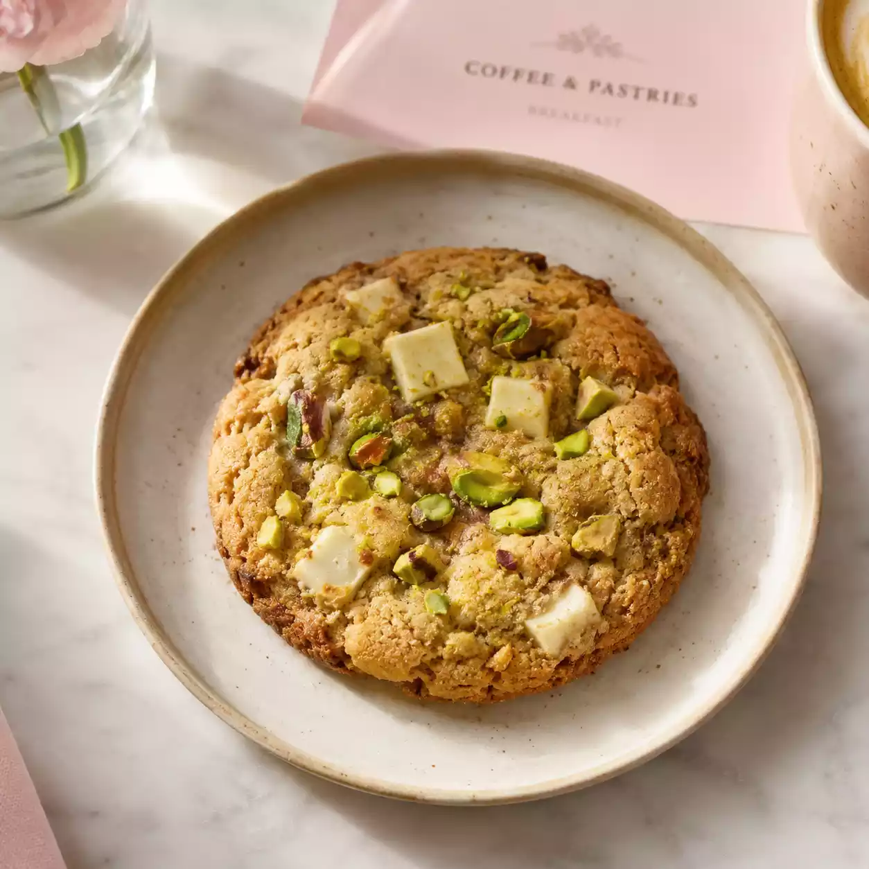 Cookie pistache chocolat blanc fait maison